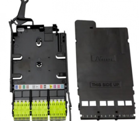 LANmark-OF ENSPACE Adaptor Module 12 LC Multimode Lime Green Shutters Integrated