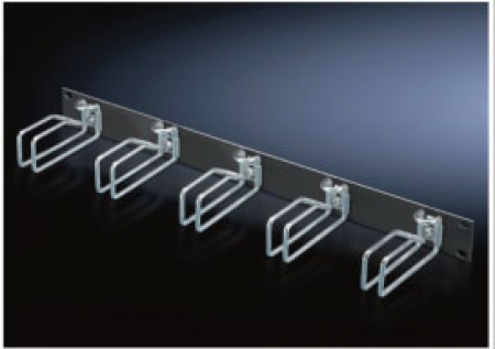 Cable management panel with steel rings
