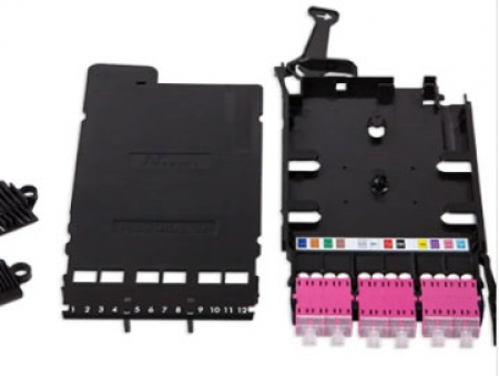 LANmark-OF ENSPACE Adaptor Module 12 LC Multimode Violet Shutters Integrated