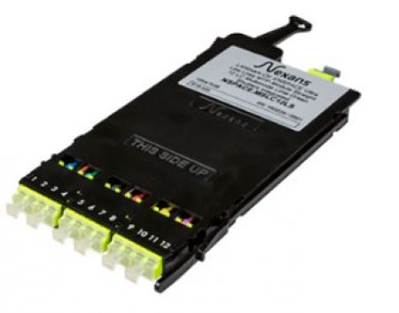 LANmark-OF Ultra Low Loss ENSPACE MTP-Module Crossed 12 LC Multimode OM5 Lime Green Shutters Integra